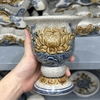 Ly Phật Thủ Men Rạn Đắp Nổi [GỐM SỨ BÁT TRÀNG]