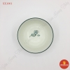 Bát cơm men kem vẽ sen xanh
