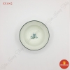 Bát cơm loe miệng men kem vẽ sen xanh
