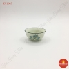 Bát mắm men kem vẽ sen xanh