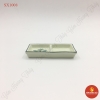 Khay gia vị 2 ngăn men kem vẽ sen xanh