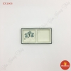 Khay gia vị 2 ngăn men kem vẽ sen xanh