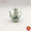 Bình đựng mắm men kem vẽ sen xanh