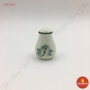 Lọ tiêu men kem vẽ sen xanh