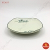Đĩa ảo men kem vẽ sen xanh