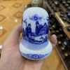 Lọ tăm men dong cổ vẽ Trúc Lâm Thất Hiền