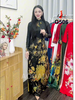 g506-ao-dai-gam-mau-den-co-cao-truyen-thong-tay-dai-in-hoa-tiet-chim-cong-vang-r