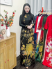 g506-ao-dai-gam-mau-den-co-cao-truyen-thong-tay-dai-in-hoa-tiet-chim-cong-vang-r