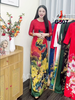 g507-ao-dai-gam-mau-do-co-tron-tay-lo-in-hoa-tiet-hoa-sen-vang