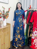 g508-ao-dai-gam-mau-xanh-co-ban-co-tron-tay-lo-in-hoa-phu-dung-dep