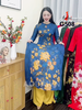 g508-ao-dai-gam-mau-xanh-co-ban-co-tron-tay-lo-in-hoa-phu-dung-dep