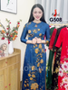 g508-ao-dai-gam-mau-xanh-co-ban-co-tron-tay-lo-in-hoa-phu-dung-dep