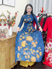 g508-ao-dai-gam-mau-xanh-co-ban-co-tron-tay-lo-in-hoa-phu-dung-dep