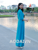 m12-ao-dai-lua-my-mau-xanh-ngoc-co-cao-2cm-tay-lo