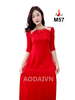 m57-ao-dai-thiet-ke-mau-do-thuan-co-tron-tay-bong-nhe-vai-ghep-luoi-dinh-hat-pha