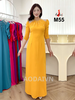 m55-ao-dai-thiet-ke-mau-vang-co-tron-tay-bong-nhe-vai-ghep-luoi-dinh-hat-pha-le-