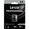 Thẻ nhớ Lexar SD64GB 1667X (Profes. 1667x SDXC UHS-II U3 V60)
