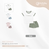 BU - Bộ ngắn tay cổ tròn Muda - E66|Trắng - Xanh Olive - 12-18M - Bamboo Cotton - BBC1304MD - SS24.T4B