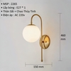 ĐÈN TƯỜNG NỘI THẤT THÂN VÀNG CHAO THỦY TINH - BÓNG E27*1 - M: 2265