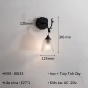 ĐÈN TƯỜNG NỘI THẤT CAO CẤP SỪNG HƯƠU CHAO THỦY TINH QUAY XUỐNG VỎ ĐEN - BÓNG E27*1 - M: 80133