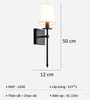 ĐÈN TƯỜNG NỘI THẤT THÂN ĐEN CHAO VẢI - BÓNG E27*1 - M: 1038