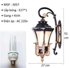ĐÈN TƯỜNG NGOẠI THẤT TÂN CỔ ĐIỂN - BÓNG E27*1 - ĐIỆN ÁP: 220v - M: 3057