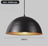 CHAO ĐÈN THẢ 1 LỚP CÓ GÂN VỎ ĐEN LÒNG VÀNG D400 MM, DÙNG BÓNG E27, MÃ SẢN PHẨM : G02-D400 MM-195