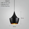 CHAO THẢ ĐƠN PHONG CÁCH CHÂU ÂU VỎ ĐEN LÒNG VÀNG - BÓNG E27*1 - M: LH 125 - B- 165