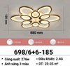 Đèn ốp trần 12 cánh hoa cúc (6+6) công suất 276w, ánh sáng 3 màu, Mã sản phẩm: 698/6+6-185