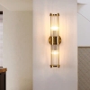 ĐÈN TƯỜNG NỘI THẤT THÂN VÀNG PHA LÊ - BÓNG E14*2 - M: A36 - 5043