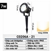 Đèn Led cắm cỏ, chiếu cây sân vườn, công suất 7w, ánh sáng Vàng 3000k, chịu nước IP65, Mã sản phẩm: C0206A-21
