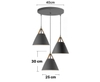 BỘ THẢ 3 CHAO HÌNH TÚI XÁCH QUAI DA NÂU, LẮP BÓNG E27*3