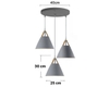 BỘ THẢ 3 CHAO HÌNH TÚI XÁCH QUAI DA NÂU, LẮP BÓNG E27*3