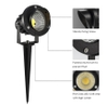 Đèn cắm cỏ, chiếu cây màu đen có mái công suất 12w, ánh sáng Vàng 3000k, điện áp DC 12v, Mã sản phẩm: 0212C-12w