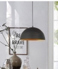 CHAO ĐÈN THẢ 1 LỚP CÓ GÂN VỎ ĐEN LÒNG VÀNG D300 MM, DÙNG BÓNG E27, MÃ SẢN PHẨM : G02-D300 MM-125