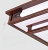 Đèn ốp trần hình vuông 2 tầng mặt 4 lá kẻ sọc màu gỗ ốc chó, công suất Led 2*40w, ánh sáng 3 màu, Mã sản phẩm: GV1-V