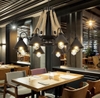ĐÈN THẢ BÀN ĂN 8 CHAO QUAY XUỐNG DÂY THẢ THỪNG ĐUI E27*8,  PHONG CÁCH RETRO, MÃ SẢN PHẨM: 8118-8