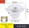 ĐÈN ÂM TRẦN SPOTLIGHT PANASONIC - NANOCO, LED SMD VỎ TRẮNG - GÓC CHIẾU 38 ĐỘ - CÔNG SUẤT 7W - SÁNG 3000K/4000K/6500K - M: NADL