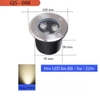 ĐÈN LED TRÒN ÂM ĐẤT THÉP KHÔNG GỈ - CÔNG SUẤT 3W - SÁNG VÀNG 3000K - ĐIỆN ÁP AC 220V - CHỊU NƯỚC IP65 - M: GJS-008