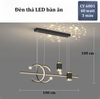 BỘ THẢ BÀN ĂN DECOR HÌNH 2 CHỮ C DÀI 100 CM MÀU ĐEN, CÔNG SUẤT 40W, ÁNH SÁNG 3 MÀU, HIỆU ỨNG NGÔI SAO CHIẾU NGƯỢC, MÃ SẢN PHẨM : CY 6001