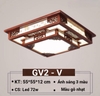 Đèn ốp trần hình vuông 2 tầng mặt trơn màu gỗ nhạt, công suất Led 72w, ánh sáng 3 màu, Mã sản phẩm: GV2-V