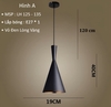 CHAO THẢ ĐƠN PHONG CÁCH CHÂU ÂU VỎ ĐEN LÒNG VÀNG - BÓNG E27*1 - M: LH125-A-135