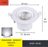 ĐÈN ÂM TRẦN SPOTLIGHT PANASONIC - NANOCO, LED SMD VỎ TRẮNG - GÓC CHIẾU 38 ĐỘ - CÔNG SUẤT 7W - SÁNG 3000K/4000K/6500K - M: NADL