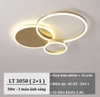 Đèn ốp trần 3 vòng ( 2+1 ) màu vàng xước, công suất 50w, ánh sáng 3 màu, điện áp 220v, Mã sản phẩm: LT 3050 ( 2+1 ) - 180