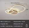 Đèn ốp trần 3 vòng ( 2+1 ) màu vàng xước, công suất 50w, ánh sáng 3 màu, điện áp 220v, Mã sản phẩm: LT 3050 ( 2+1 ) - 180