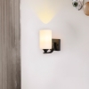 ĐÈN TƯỜNG NỘI THẤT THÂN ĐEN CHAO THỦY TINH QUAY LÊN - BÓNG E27*1 - TC6543-1158