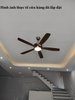 Quạt trần cổ điển 5 cánh có đèn thân màu đồng xanh, sải cánh 1420 mm, Mã sản phẩm: 818