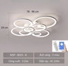 ĐÈN LED ỐP TRẦN MEKA HÌNH 8 VÒNG TRÒN - ĐIỀU CHỈNH KÍCH THƯỚC - CÔNG SUẤT 12W - ĐA MẦU - ĐIỀU KHIỂN THÔNG MINH 2.4G - M: 8023-8