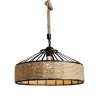 Đèn thả sắt dây thừng gai dầu đường kính D400 phong cách Vintage Retro, Mã sản phẩm: D8823-400