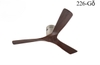 Quạt trần cánh gỗ 3 cánh không đèn thân nâu, sải cánh 1320 mm, Mã sản phẩm: 226 - Gỗ